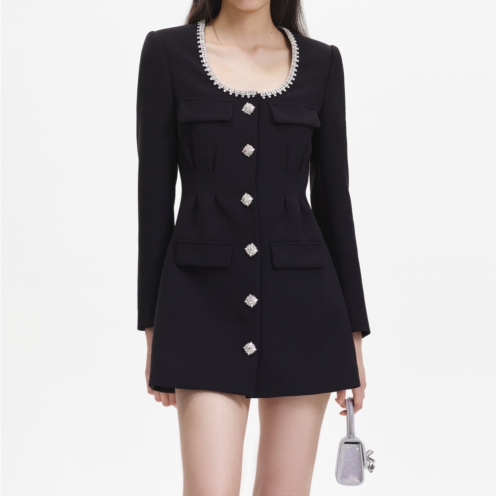 Short Casual  A-line Long Sleeves Plain Embellished dress